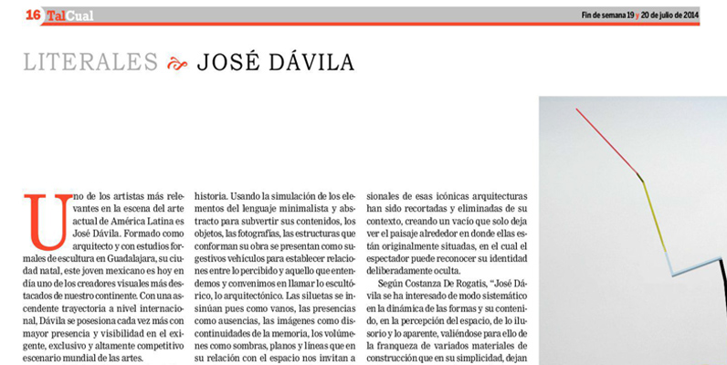Jose Dávila, por Miguel Miguel García