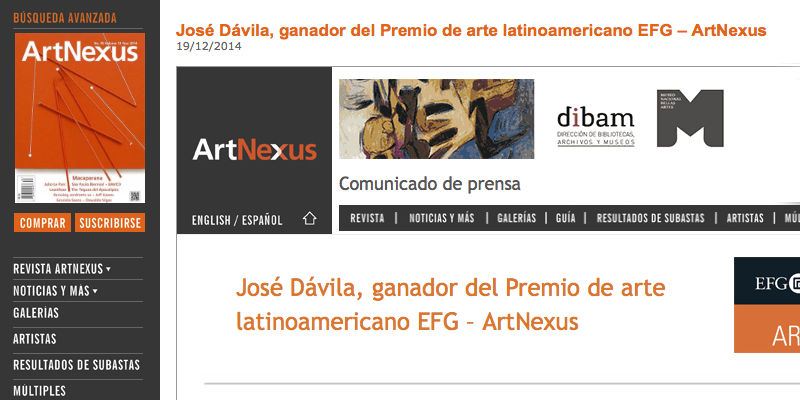 Jose Dávila, ganador del premio de arte  latinoamericano EFG – ArtNexus