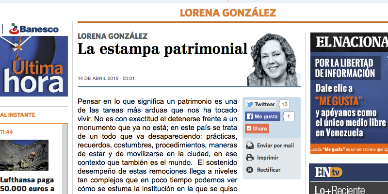 La estampa patrimonial, por Lorena González