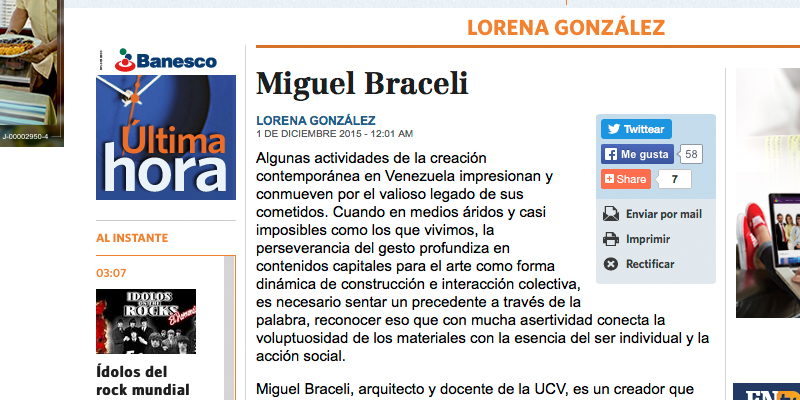 Miguel Braceli, por Lorena González