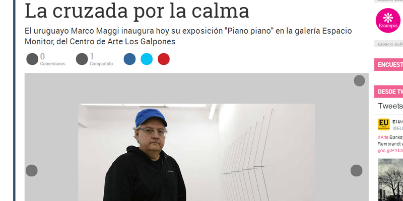 El uruguayo Marco Maggi inaugura (…) Piano piano  … por María Gabriela Fernández