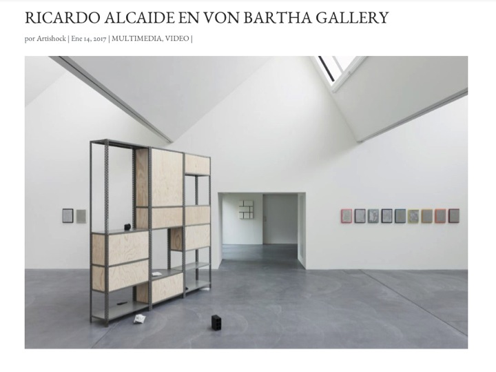 Ricardo Alcaide en Von Bartha Gallery, Basilea